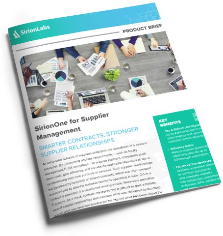 [Product Brief] SirionOne for Supplier Management